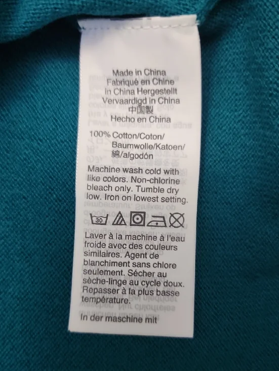 Women's Teal Ruffle-Neck Crewneck Sweater - Picture 7 of 7